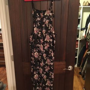 Floral overall romper